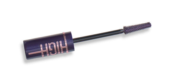 R mel de color morado con el envase abierto mostrando el cepillo aplicado con producto. Descripci n generada con IA