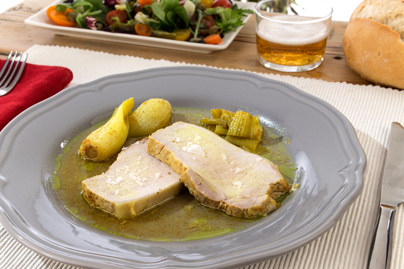 Lomo de cerdo al curry