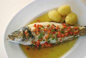 Lubina con verduras