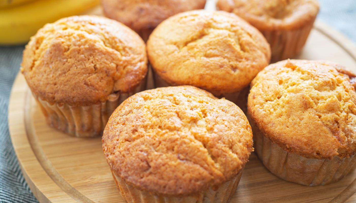 MUFFINS DE PLÁTANO HIPERPROTEICOS